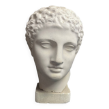 Antique Hermes head sculpture, patinated plaster, mid-20th century