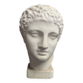 Antique Hermes head sculpture, patinated plaster, mid-20th century