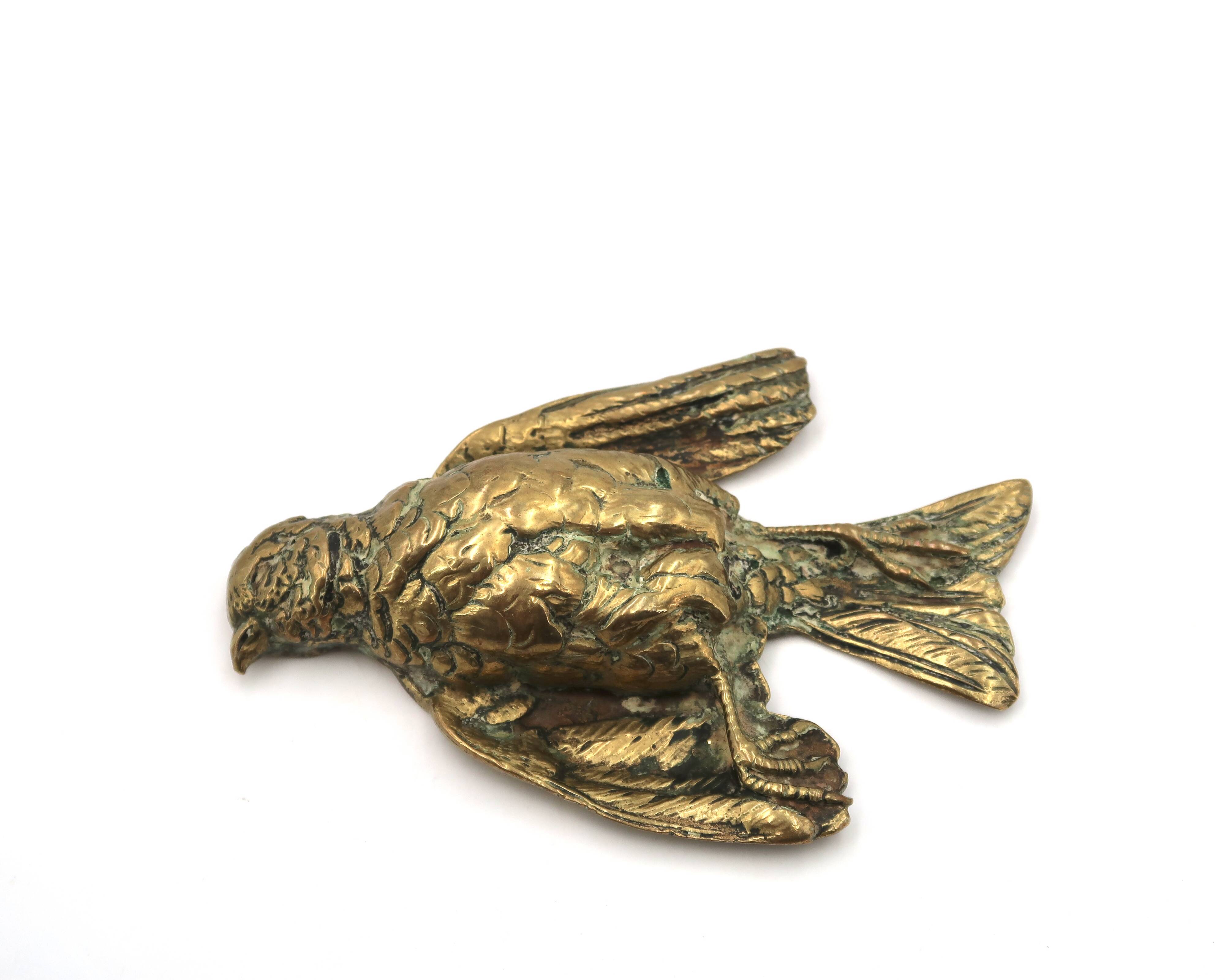 Art Deco bronze sculpture, injured bird, 1920s.