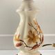 Lamp with vintage ceramic and velvet magnolias