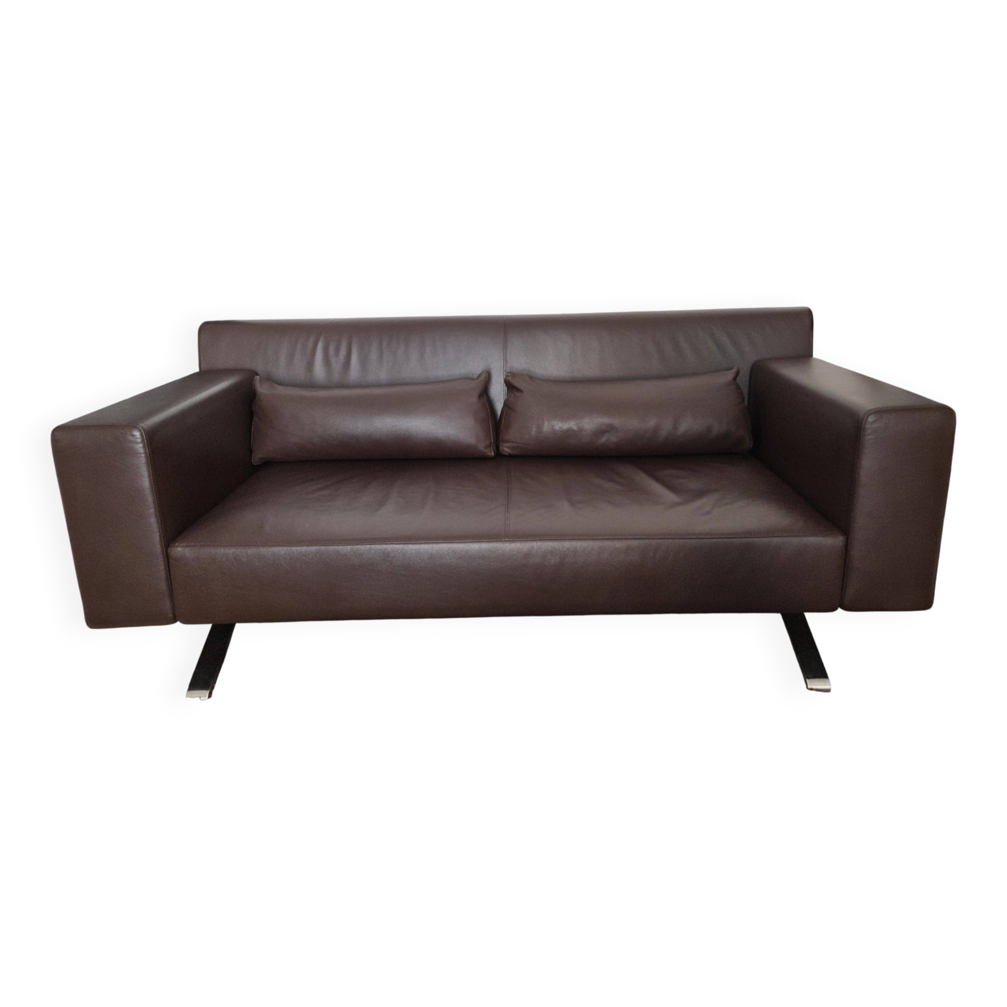 Flexus 3-seater sofa – ligne roset - full-grain brown leather