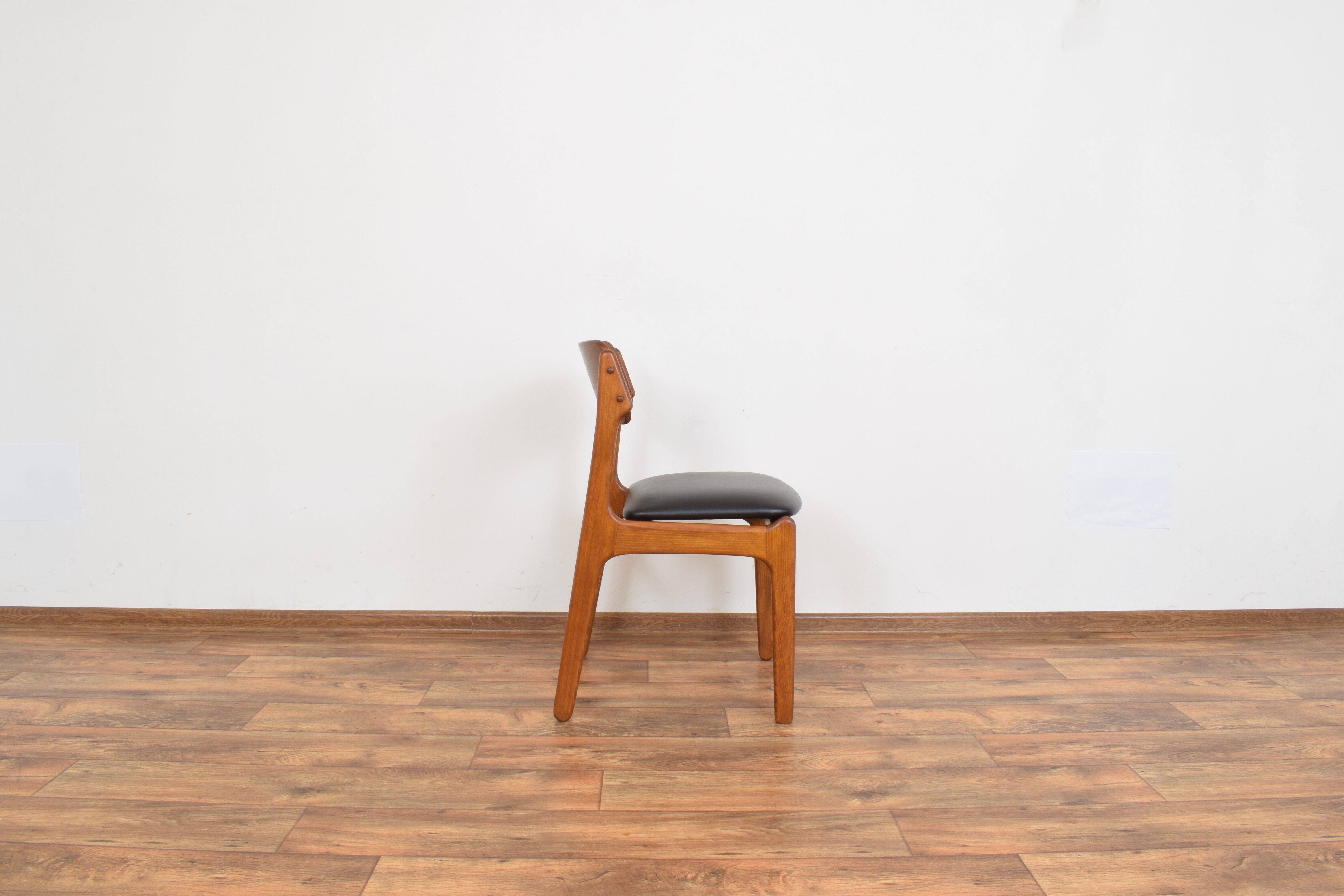 Mid-century danish teak & leather dining chairs by Erik Buch, 1960