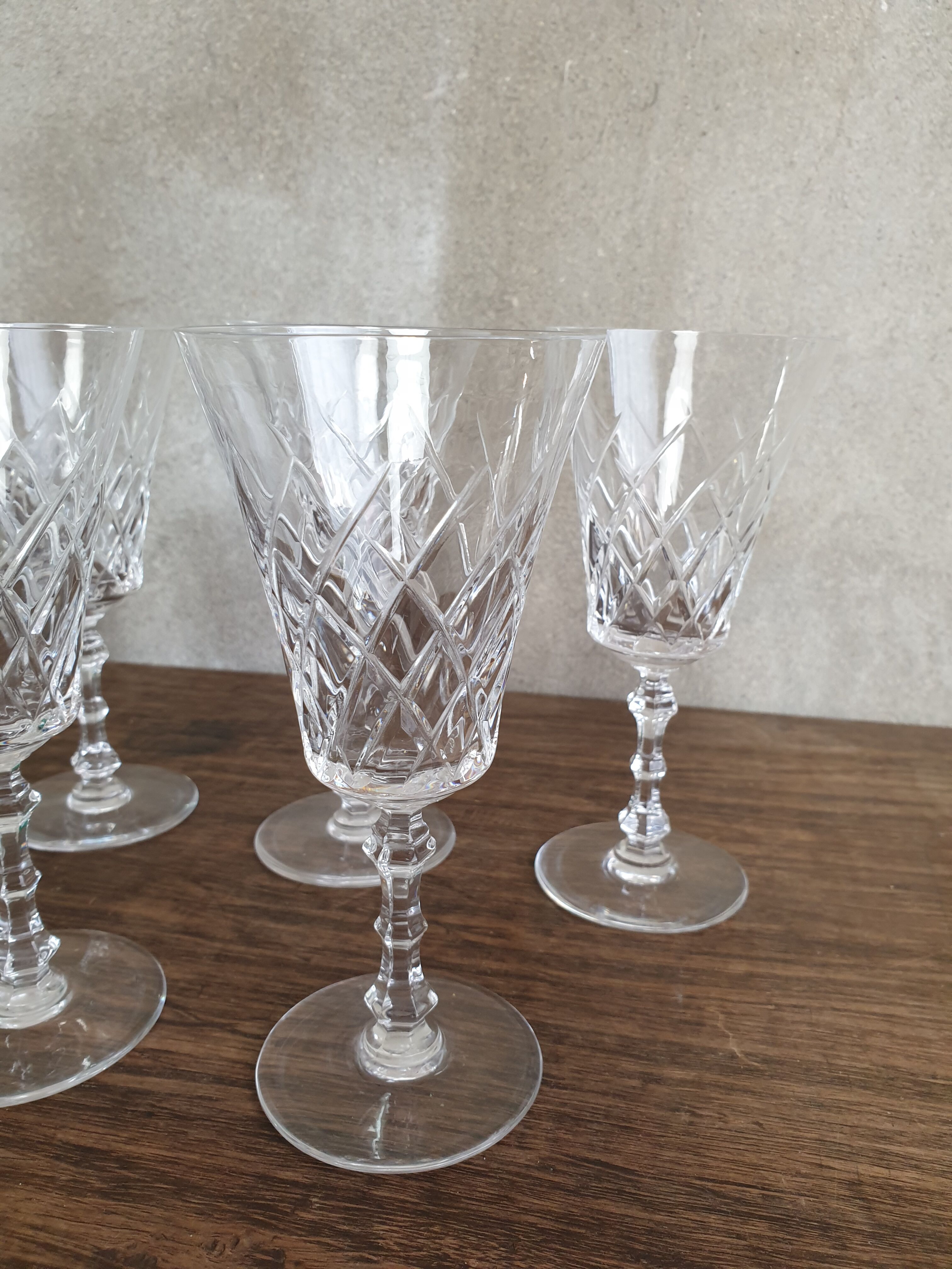 set of 7 crystal glasses