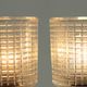 Set of 2 table lamps in glass and wood, Czechoslovakia 1960s