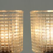 Set of 2 table lamps in glass and wood, Czechoslovakia 1960s