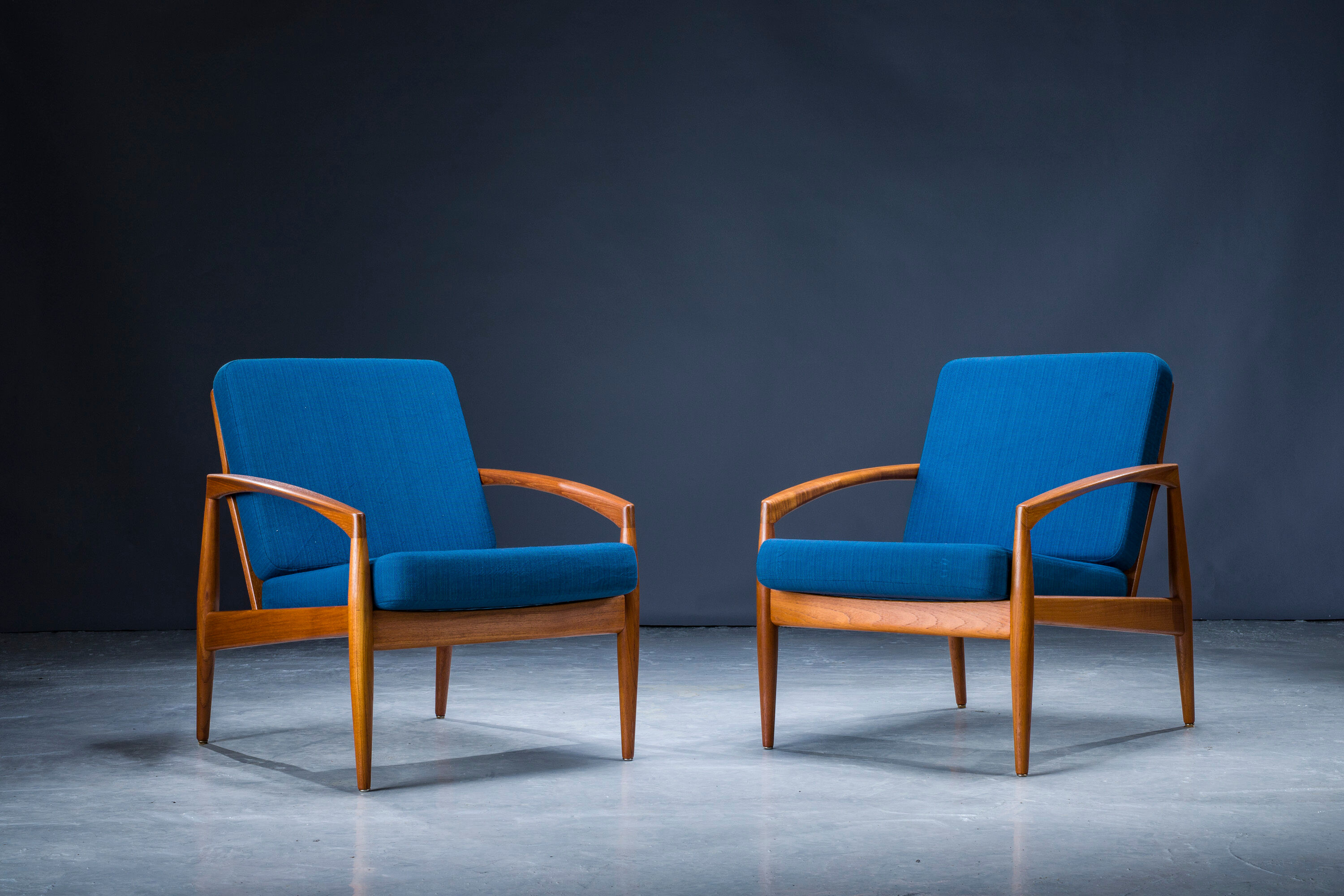 Model 121 Paper Knife Easy Chairs and Sofa by Kai Kristiansen for Magnus Olesen, 1960s, Set of 3