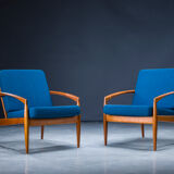 Model 121 Paper Knife Easy Chairs and Sofa by Kai Kristiansen for Magnus Olesen, 1960s, Set of 3
