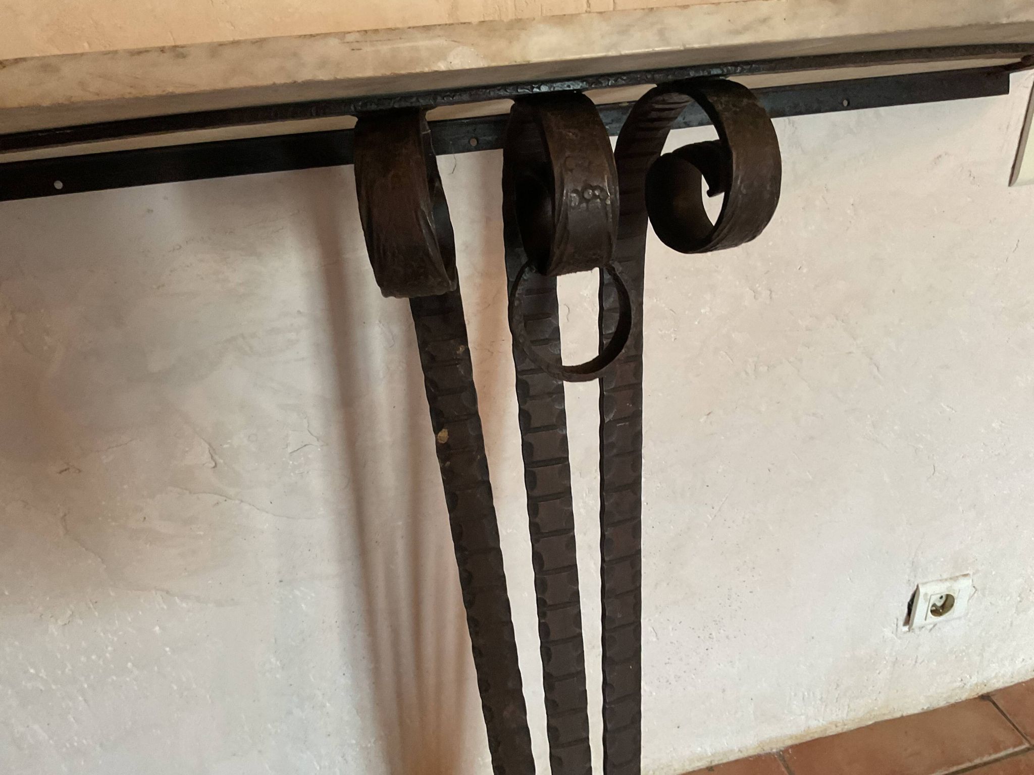 Large wrought iron console
