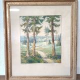 Painting of an old forest Signed Reubelt