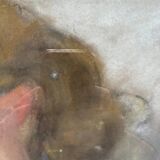 Tableau Pastel "Portait de femme", vers 1950 post cubiste