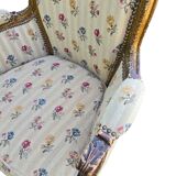 Louis XVI shepherdess in floral fabric