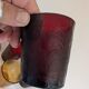 6 vintage glasses Lever France amber and ruby from the 1970s