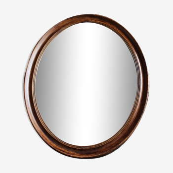 Miroir ovale en bois