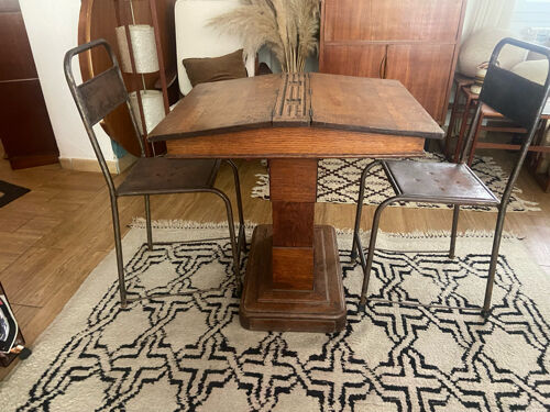Double art deco oak desk