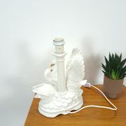 Porcelain lamp swans with vintage gold details
