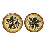 Two Quimper earthenware plates signed Fouillen circa 1960