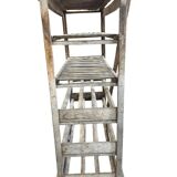 VINTAGE INDUSTRIAL WOODEN SHELF ON WHEELS