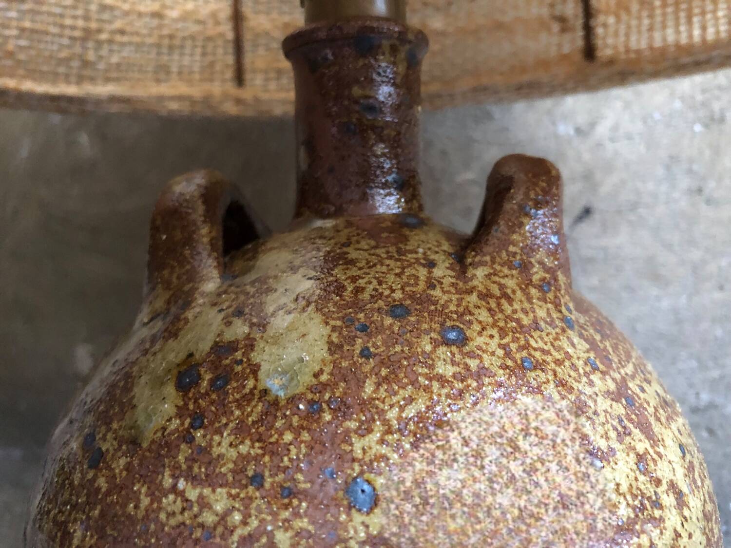 Handmade pyrite stoneware lamp, 1970