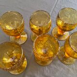 Amber bubble foot glasses