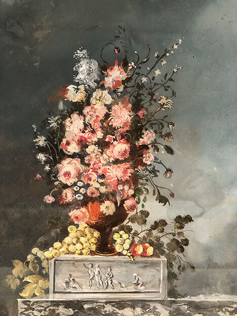 Bouquet of flowers, framed watercolor