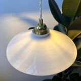Vintage flat opaline pendant light from the 40s and 50s - medium model - 2 copies available