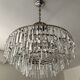 Large crystal chandelier with cascade of pendants from the 60s and 70s