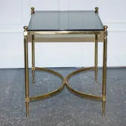 Hollywood Regency Coffee Table in Brass and Smoked Glass, France, 1960s