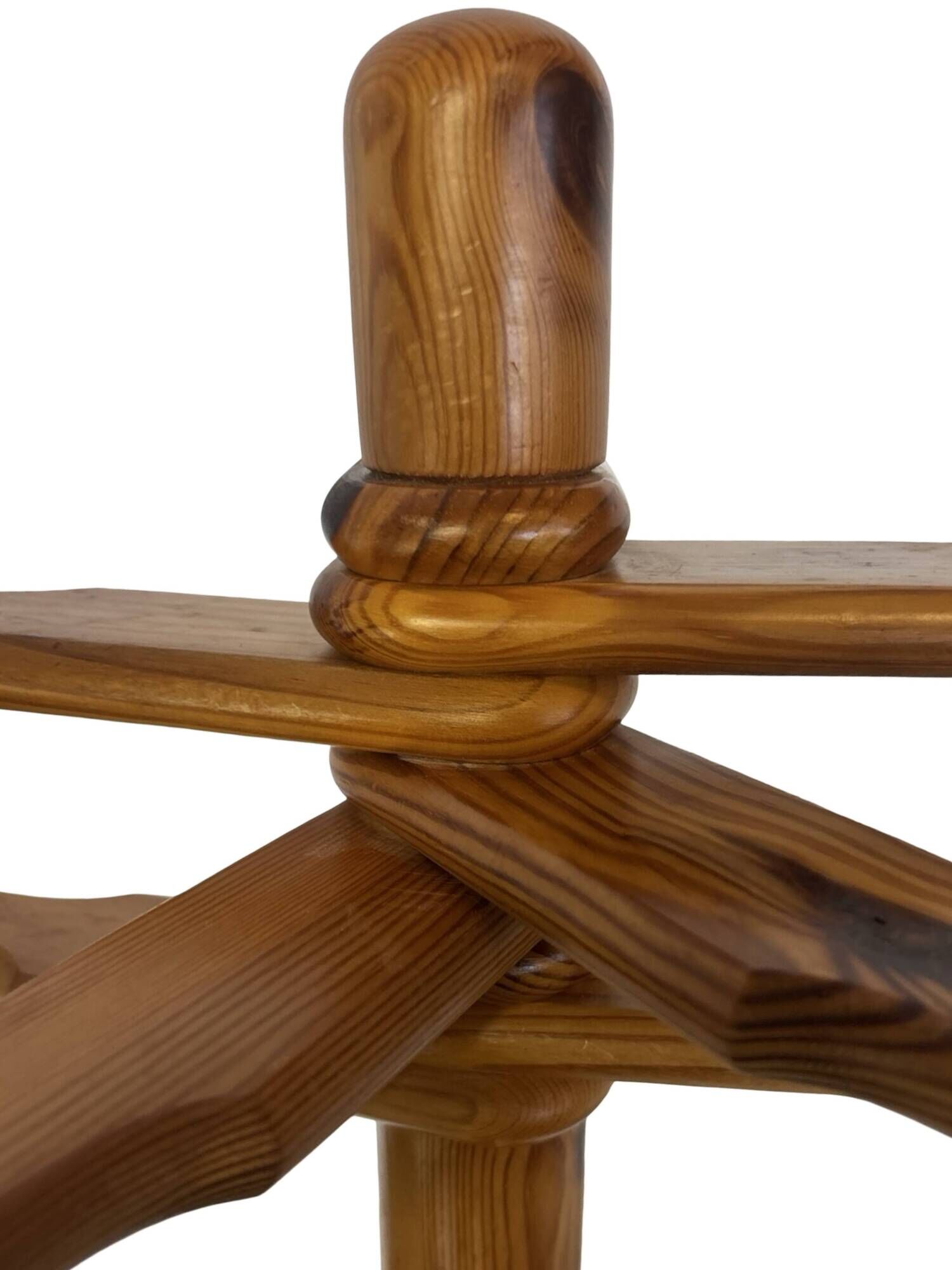 Vintage Pinewood Sputnik Freestanding Coat Rack, 1970s Design