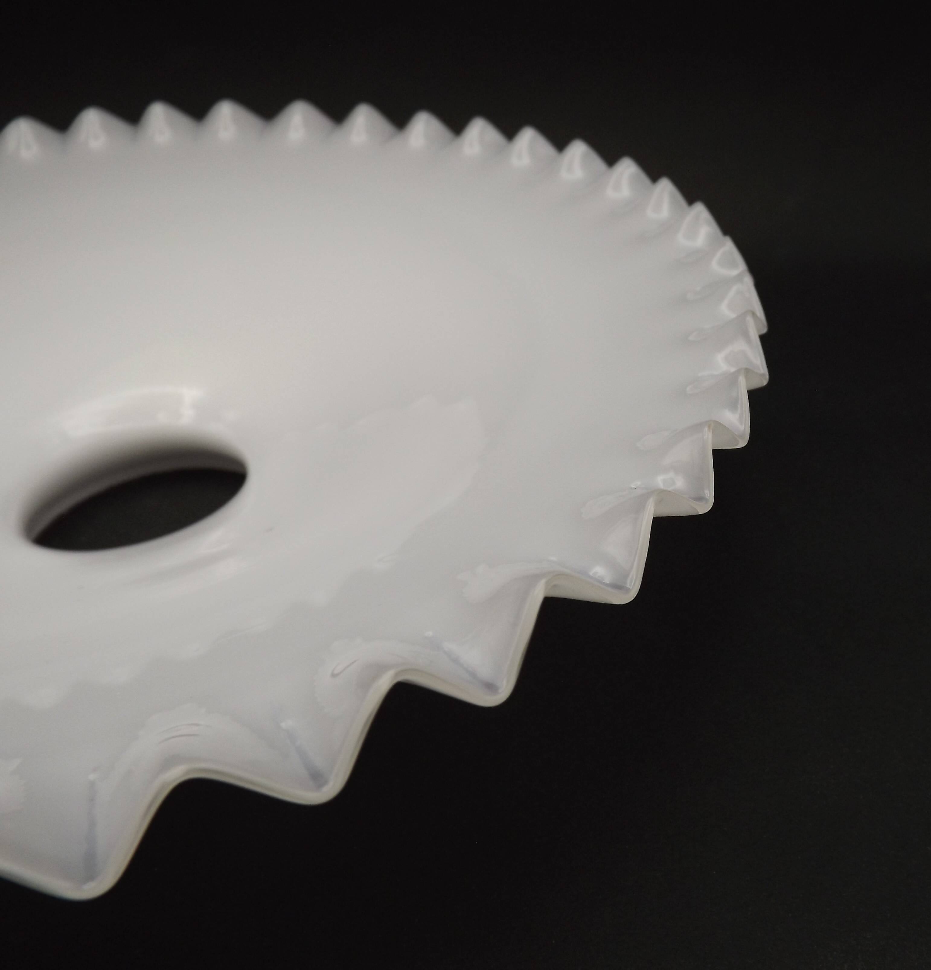 Opaline white glass pendant lampshade with scalloped edge 256