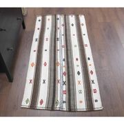 Vintage Turkish Hand-Knotted Wool Cotton White Kilim Runner Rug 65x140