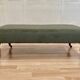 Sofa à roulettes kaki et chêne design 1950.