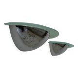 Pair of vintage wall lights, chrome and altuglass, Sweden 1970