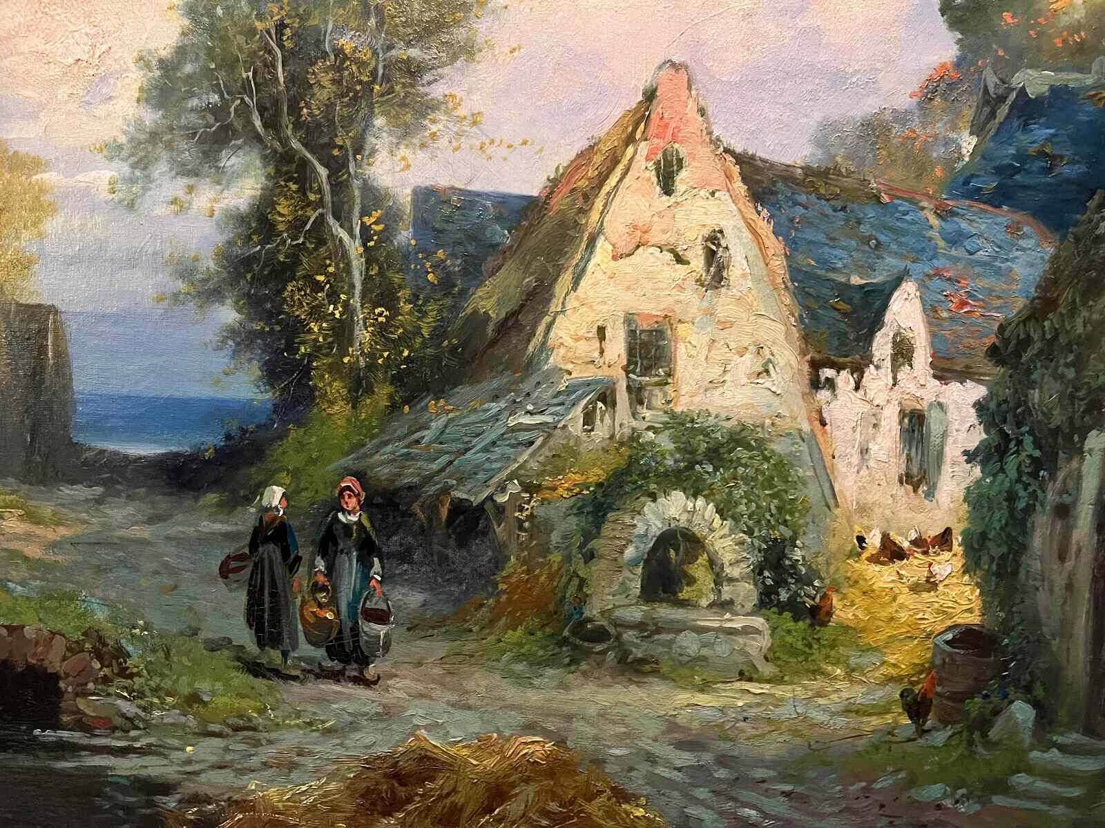 Pendant of HST Paintings "Animated farmyard" Paul DEVILLERS (XIX-XX)