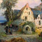 Pendant of HST Paintings "Animated farmyard" Paul DEVILLERS (XIX-XX)
