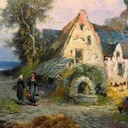 Pendant of HST Paintings "Animated farmyard" Paul DEVILLERS (XIX-XX)