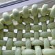Light green woven ceramic basket Jérome Massier Vallauris