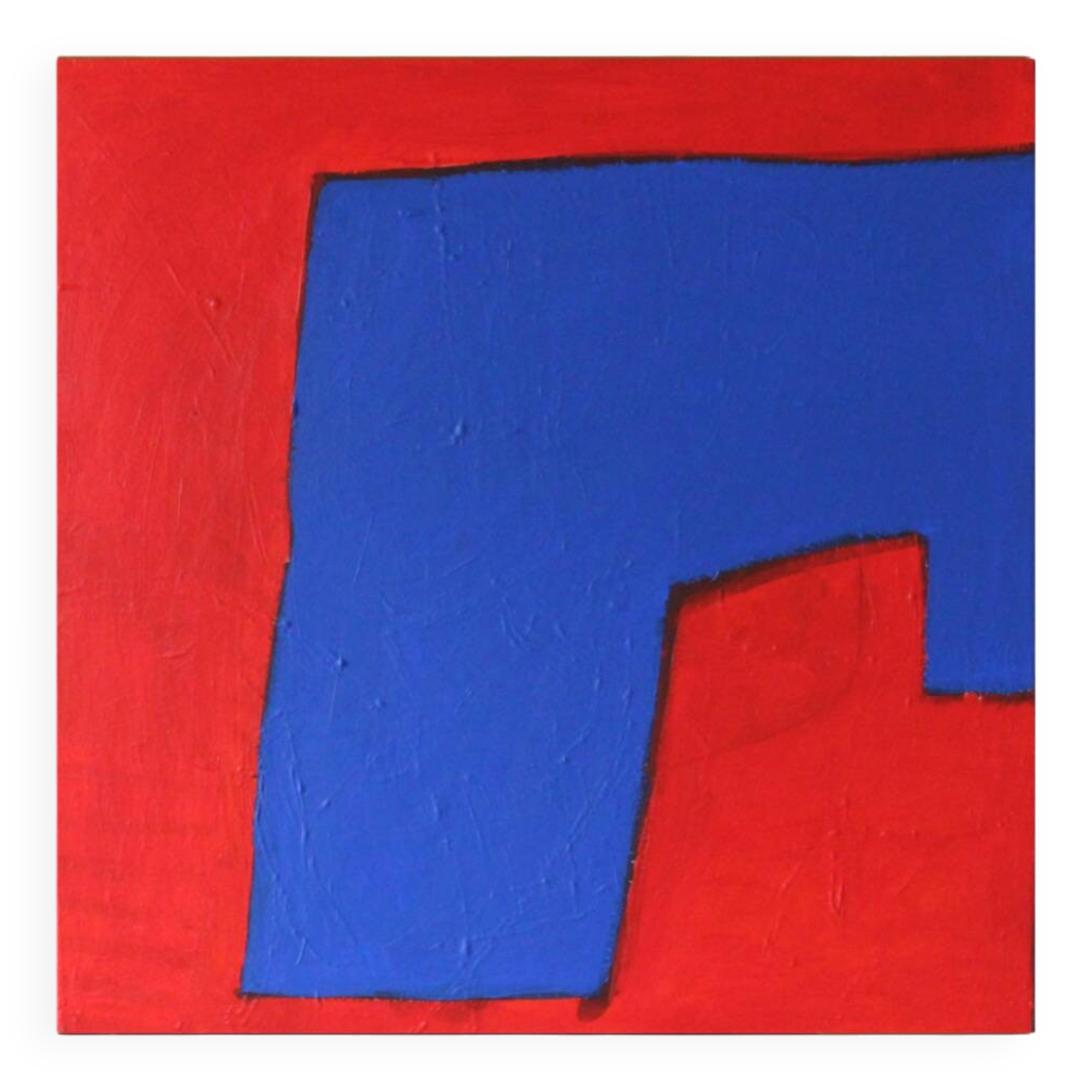 Minimalist abstract "blue shape" signed