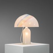 Doria table lamp in bubble glass with rainbow coloured details