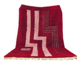 Modern Moroccan rug in red wool with geometric lines 150/250cm