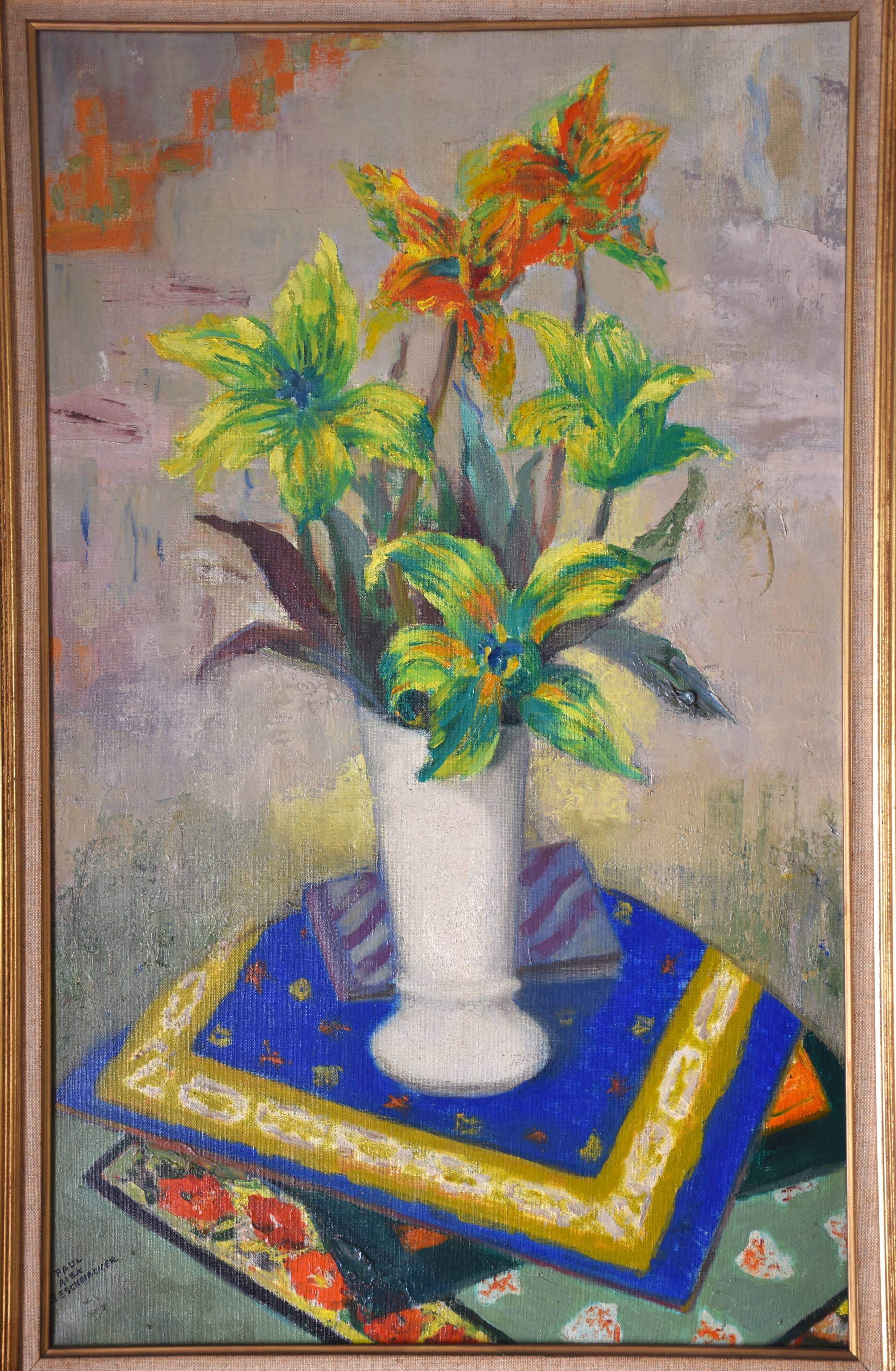 Paul Alex Deschmacker, Lily in a white vase (circa 1940)