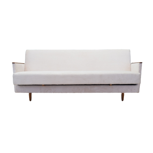 Ecru folding sofa, Danish design, 1960s, production: Denmark