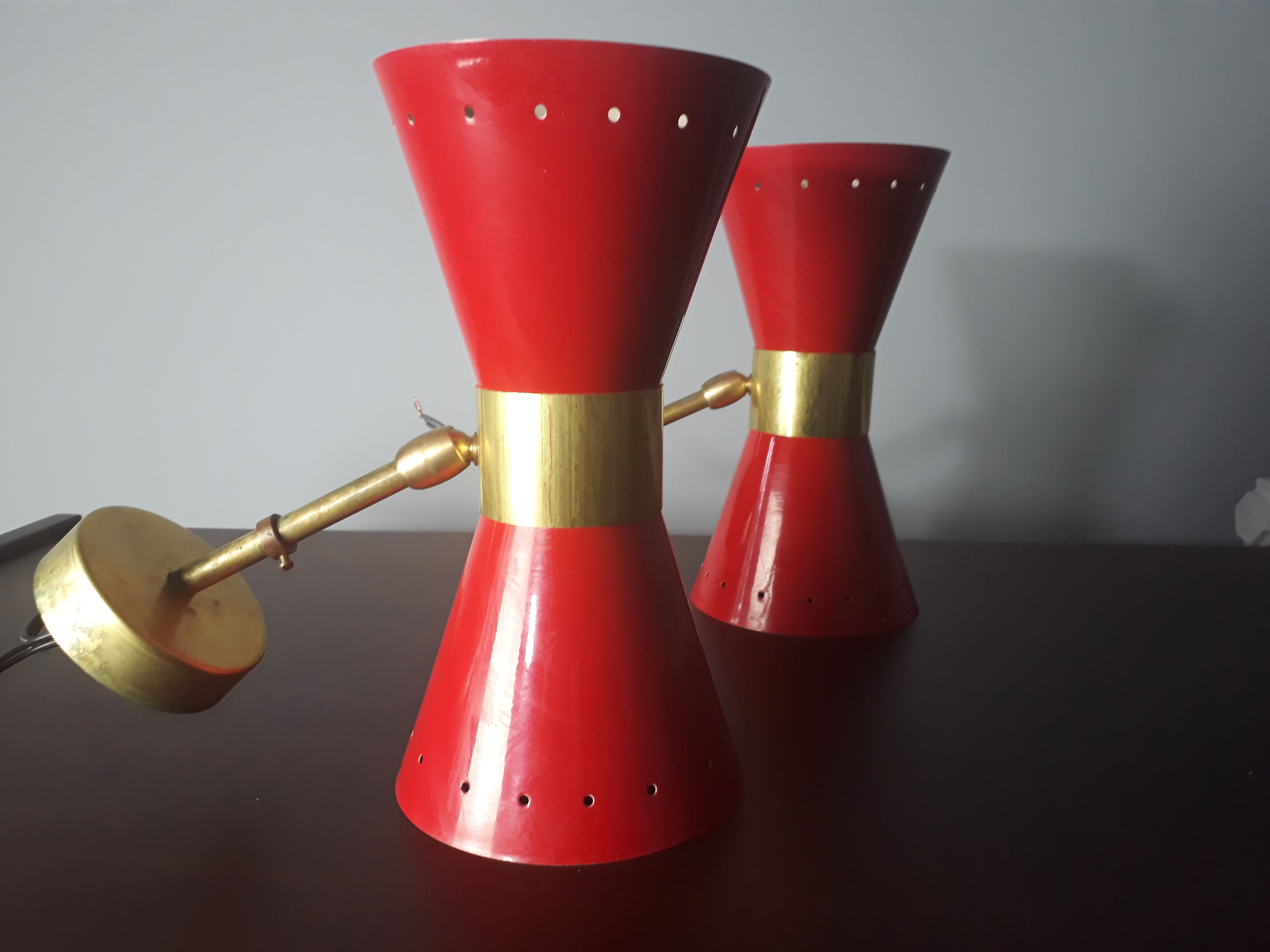 Italian red wall lights