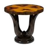 Guéridon rond Art Déco en bois de hêtre