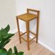 Vintage Beech Wood Bar Stool: Minimalist Japandi Kitchen Island Chair