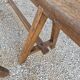 Pair of rustic solid oak farm benches 19th century - 2m90