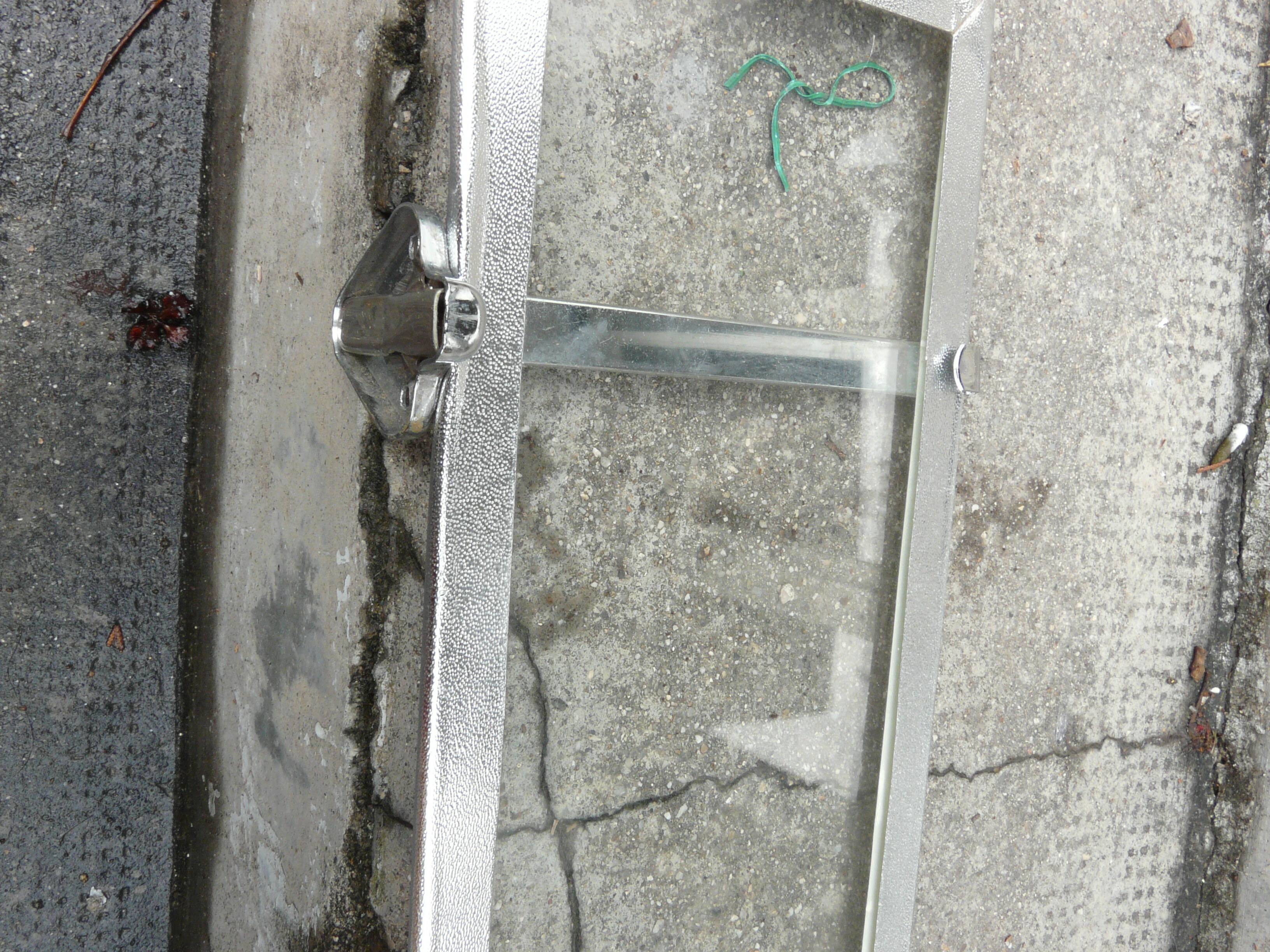 Bathroom shelf with its original chrome supports
