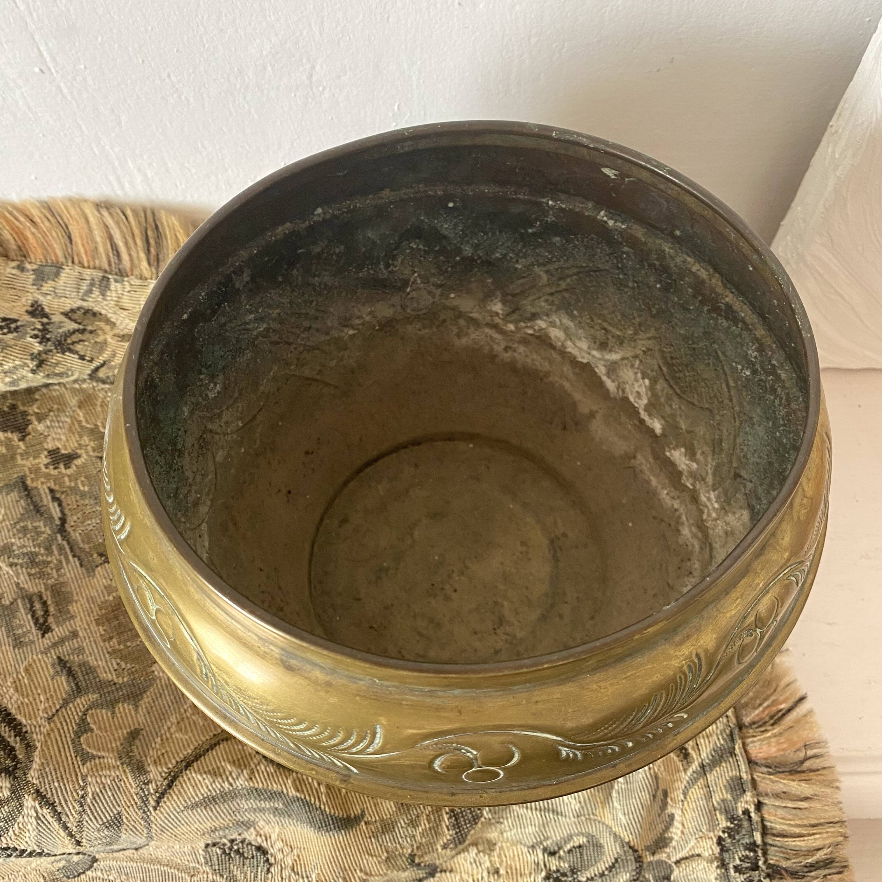 Gilded brass flowerpot