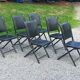 Set of 6 folding chairs, 70s design, 3 leather, 3 moleskin