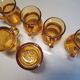 Set of original vintage small amber glass glasses.