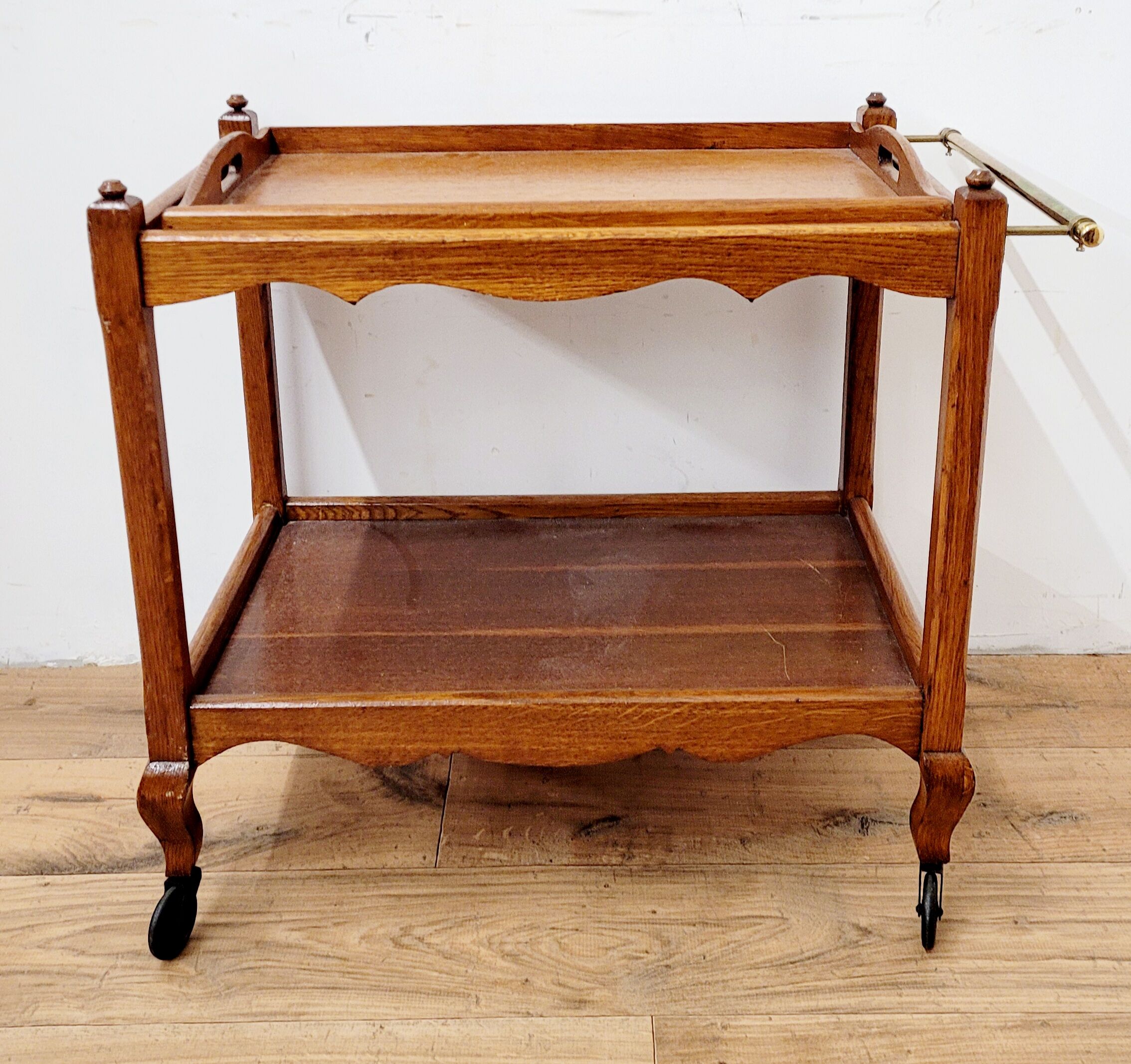 Wooden serving trolley